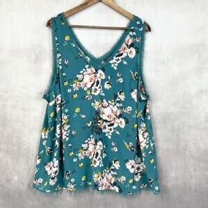 Torrid Womens Georgette Raw Edge Tank Size‎ 2X Boho Chic Romantic Soft Grunge